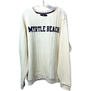 VINTAGE Cable Knit Crewneck Sweatshirt. Myrtle Beach